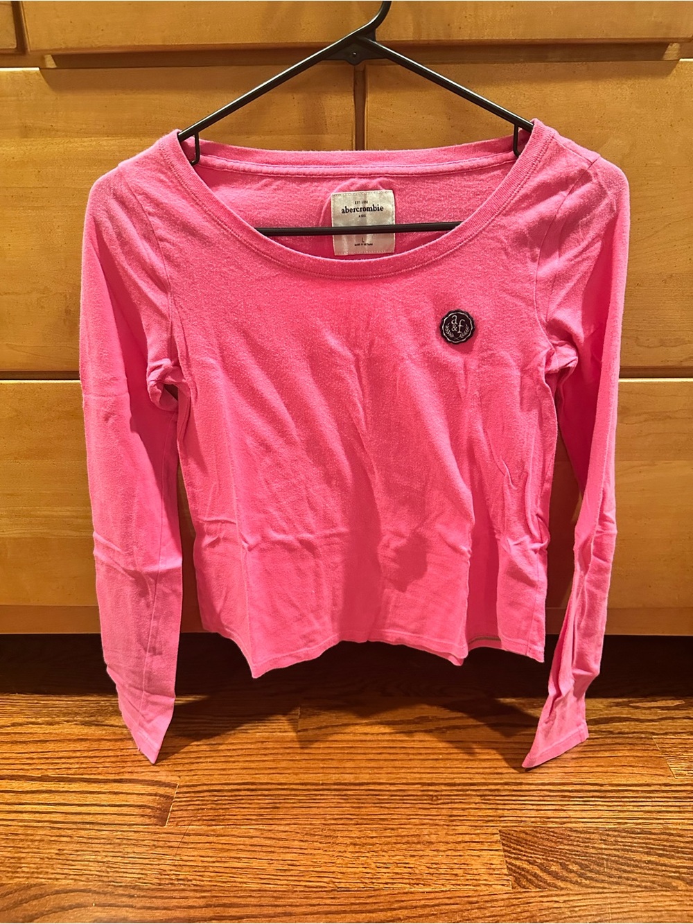 abercrombie kids Bright Pink Long Sleeve Scoop Neck Tee